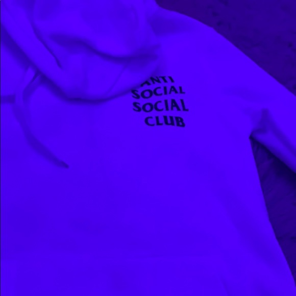 white anti social social clue hoodie - Picture 3 of 4